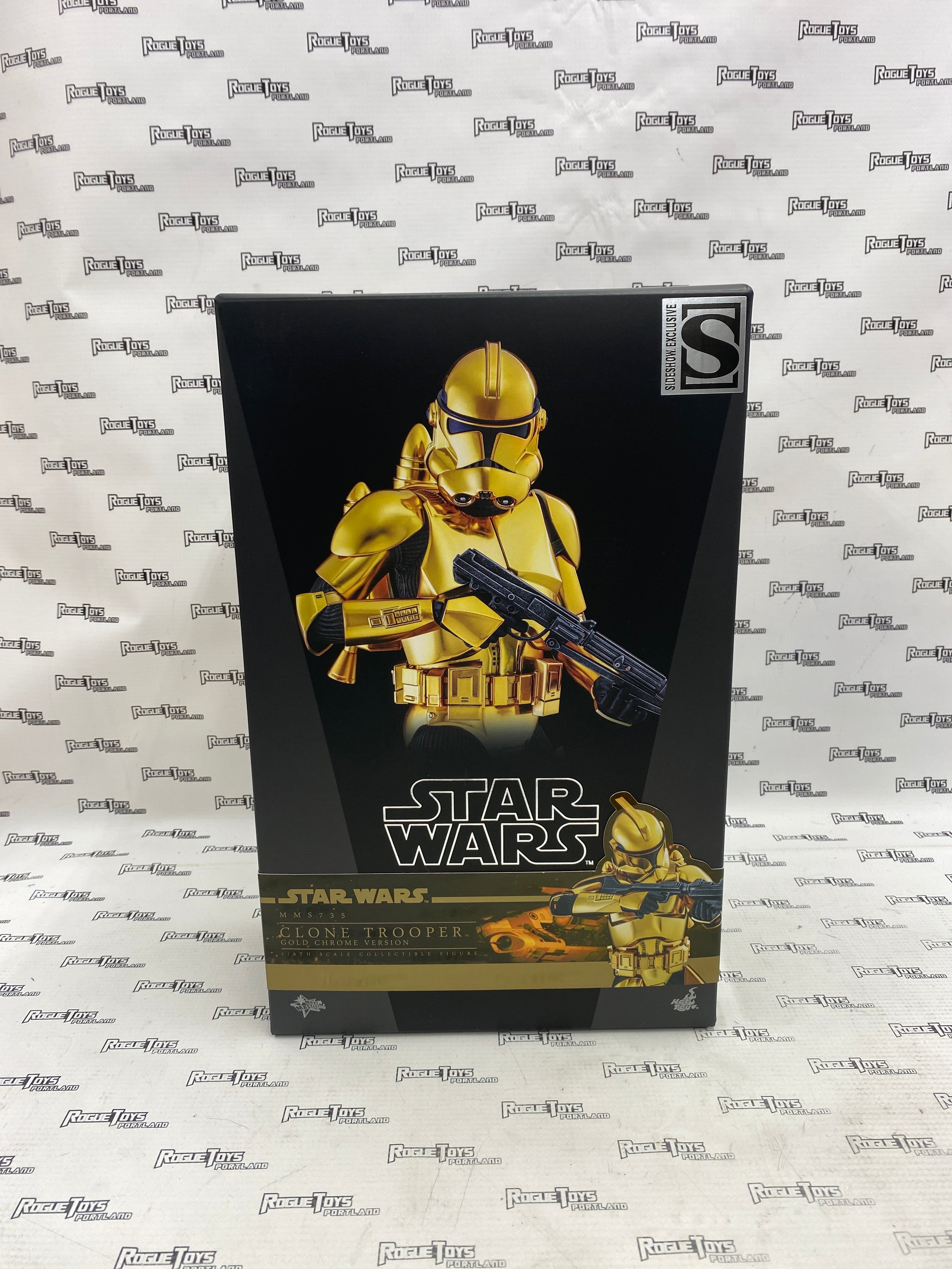 Hot Toys MMS735 Star Wars Clone Trooper Gold Chrome Version Sideshow Exclusive
