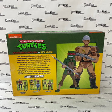 NECA TMNT Cartoon Crooked Ninja Turtle Gang and Rock Soldier (Open Box)