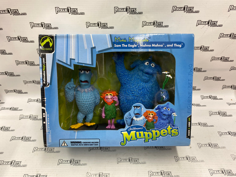Palisades Muppets Mini Muppets Figurine Set Two Sam The Eagle, Mahna Mahna, and Thog