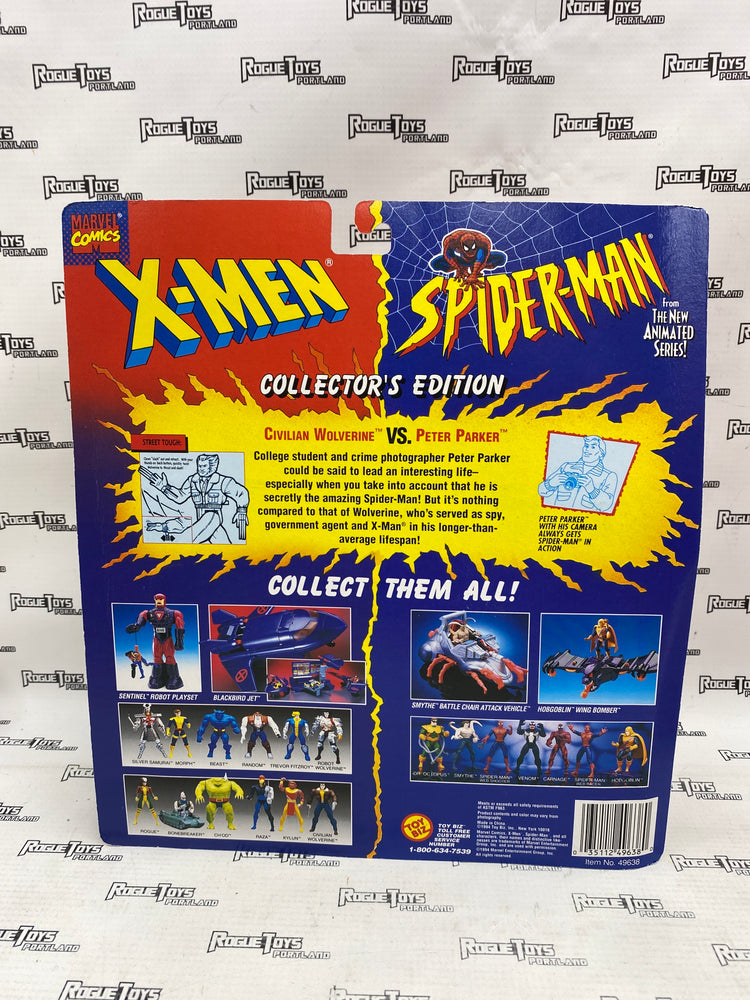 Toy Biz X-Men/Spider-Man Animated Series Civilian Wolverine vs Peter Parker Walmart Exclusive