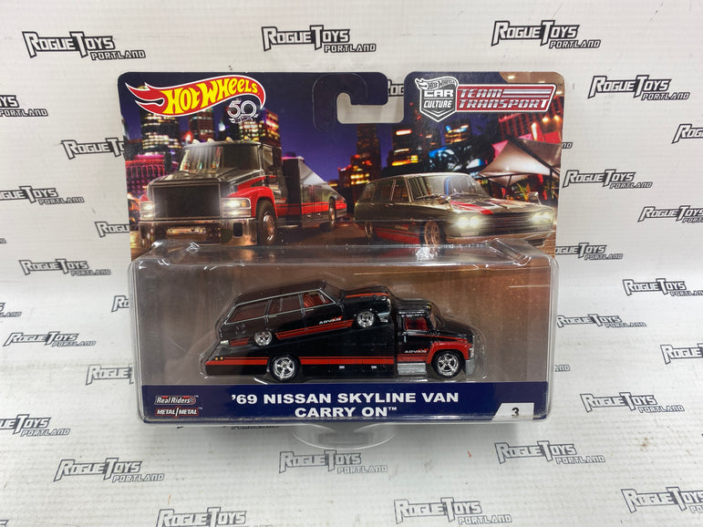 Hot Wheels 50 Car Culture Team Transport Real Riders ‘69 Nissan Skyline Van Carry On