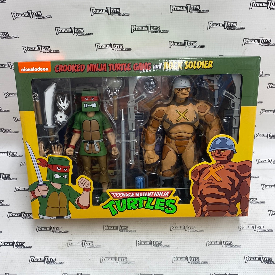 NECA TMNT Cartoon Crooked Ninja Turtle Gang and Rock Soldier