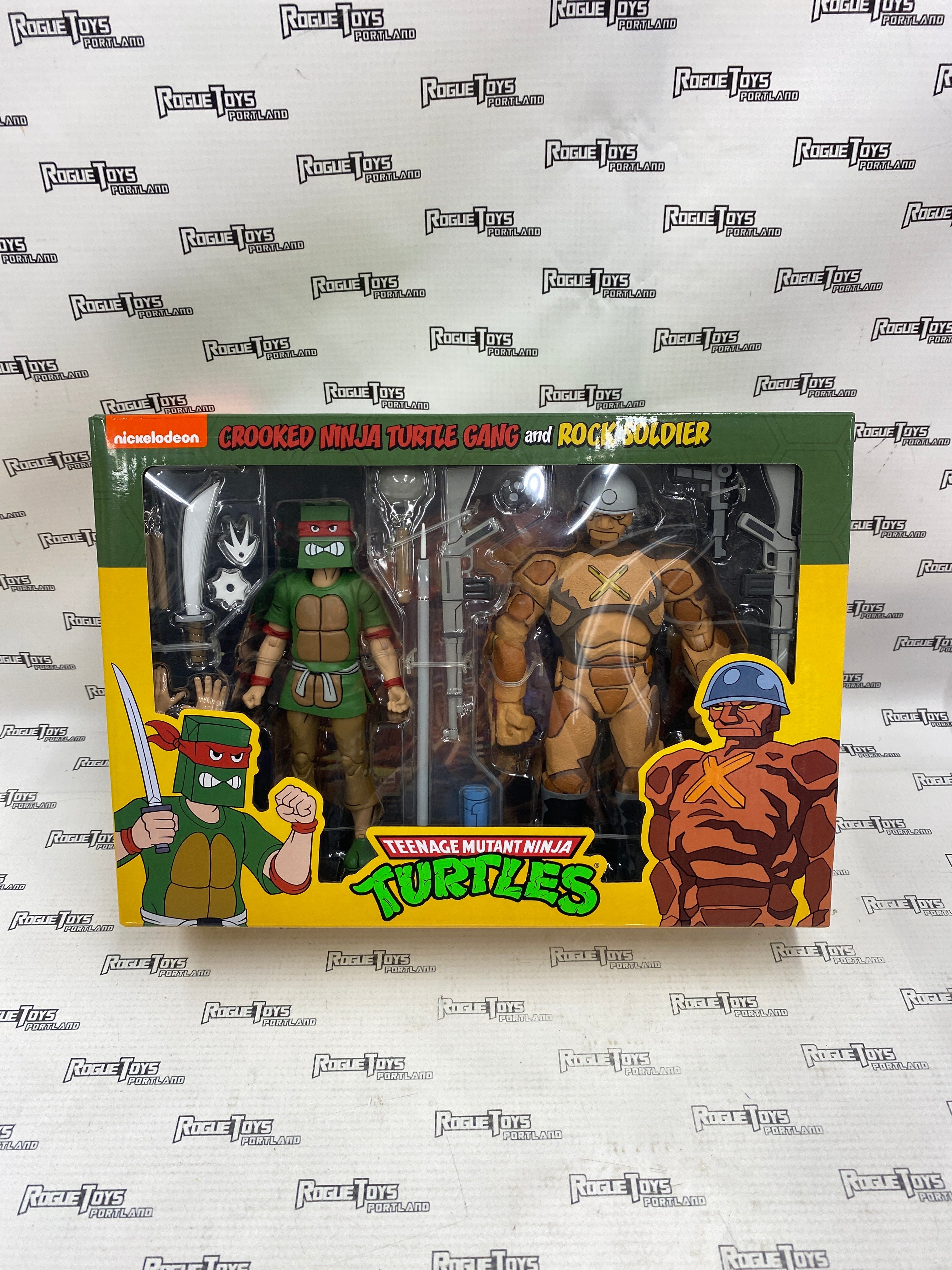 NECA TMNT Cartoon Crooked Ninja Turtle Gang and Rock Soldier