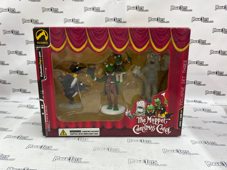 Palisades The Muppets Christmas Carol Figurine Set Three Penguins, Bon Cratchit with Tiny Tim, and Marley